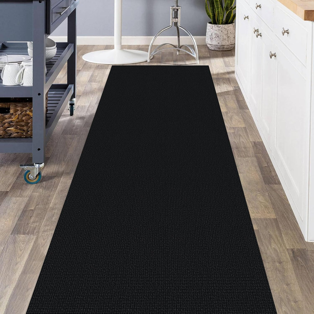 KOZYFLY 3x8 Runner Carpet, Washable Non Slip Kitchen Hallway Rug, Heathered C...