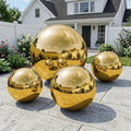 4PCS Gold Inflatable Mirror Ball Set,Reusable PVC Mirror Balls Large Event Decoration Hanging&Standing Balloon with Electric Pump for Event,Wedding,Pool Party Decor(Gold, 4Pcs+Pump)