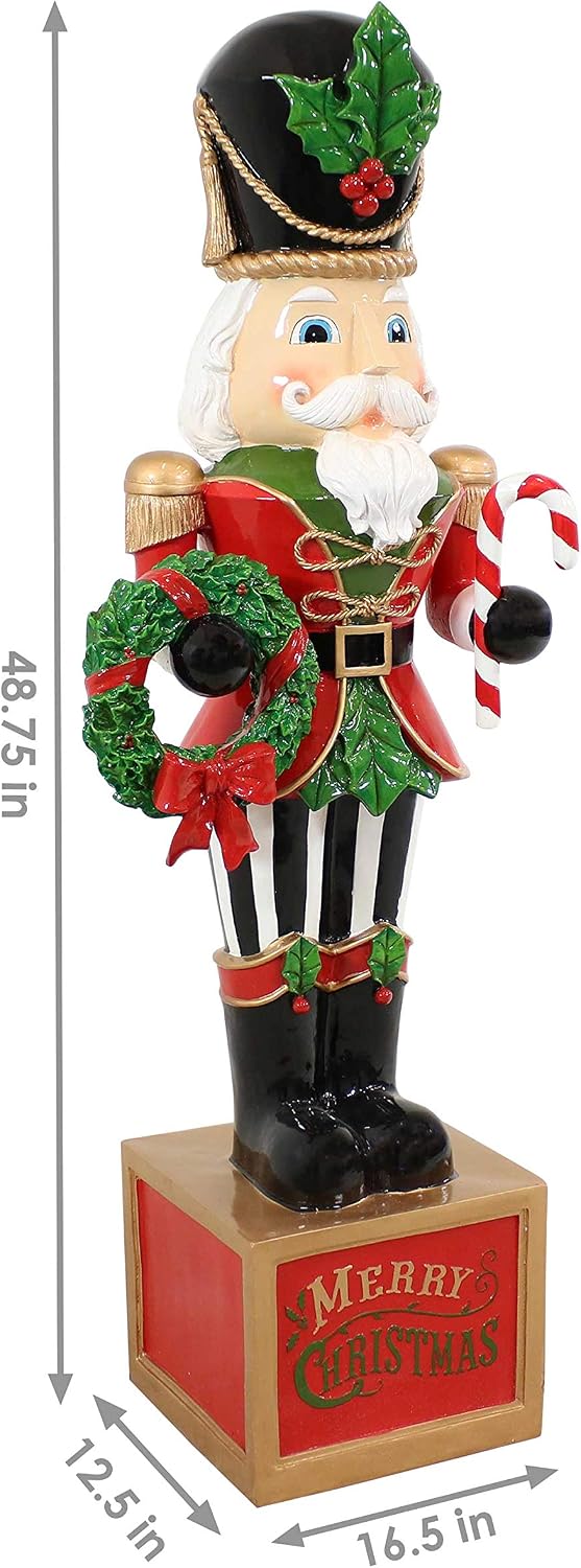 Sunnydaze Karl the 4ft Giant Nutcracker Statue, Christmas Decoration, Resin