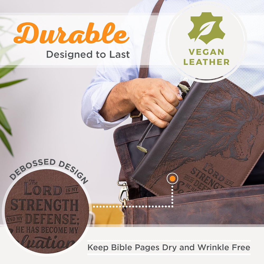 Christian Art Gifts Men's Faux Leather Bible Cover: Trust in the Lord
