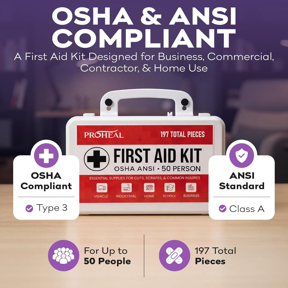 50 Person OSHA Compliant First Aid Kit for Businesses, Vehicles, Trucks, Cons...