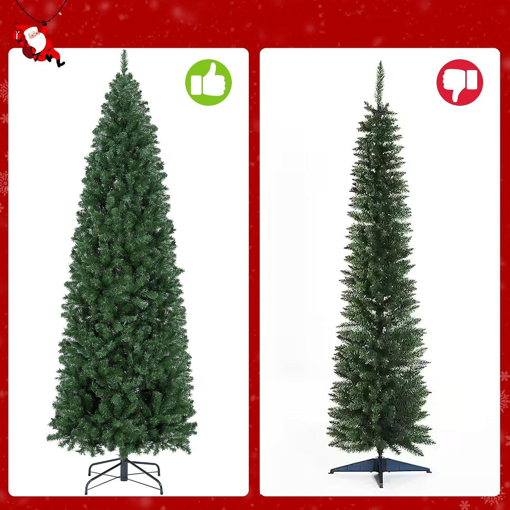Yaheetech 7.5ft Pre-lit Pencil Artificial Christmas Tree, Green