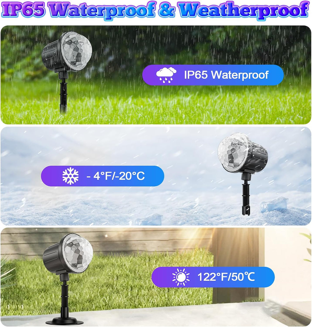 (2 Pack) Halloween Christmas Projector Lights Outdoor - RGBW Ocean Wave LED L...