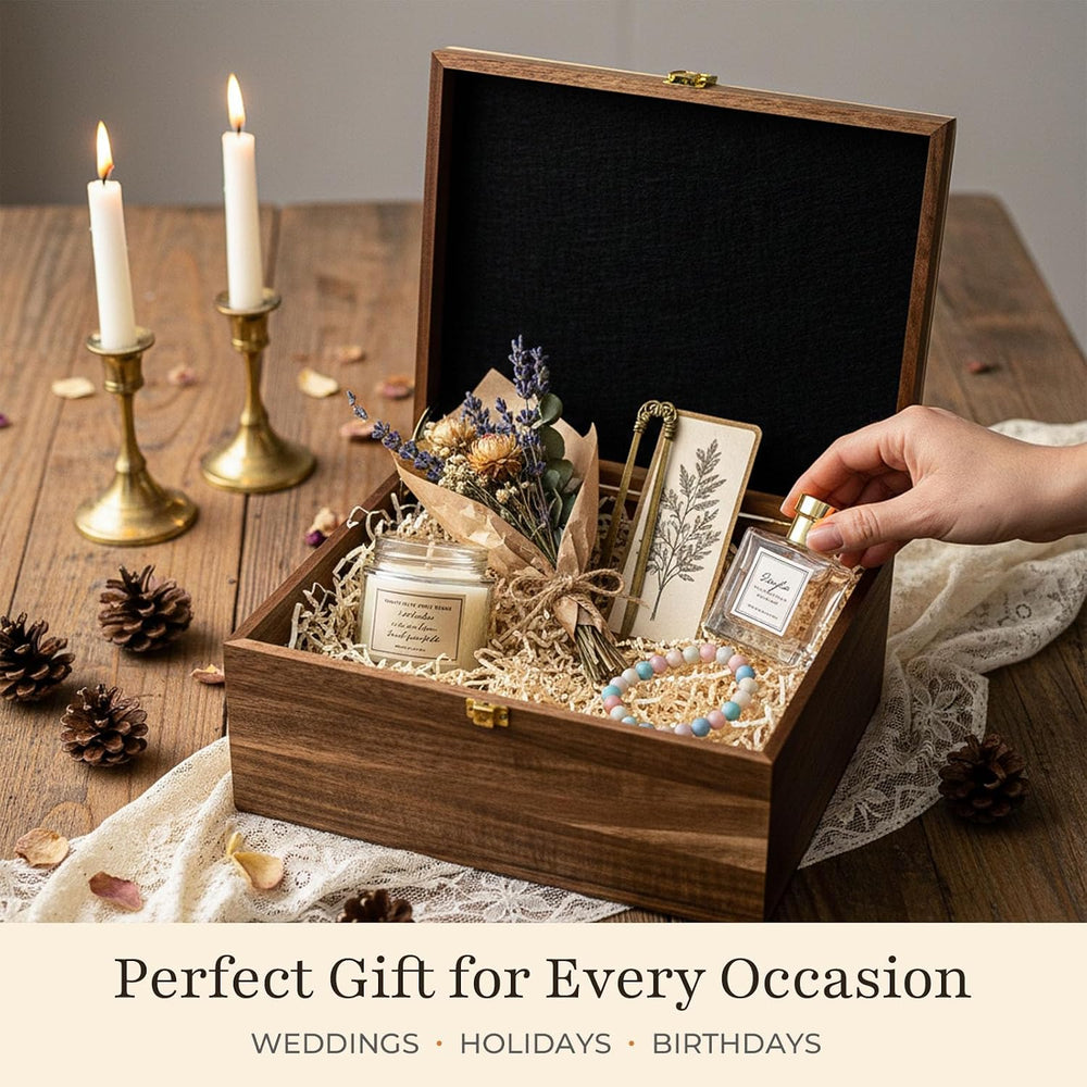 Acacia Keepsake Memory Box, Large 11"x8.6"x5", Tree of Life En...