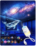 2-in-1 Galaxy Star Ocean Night Light Projector Plug and Play HD 5D