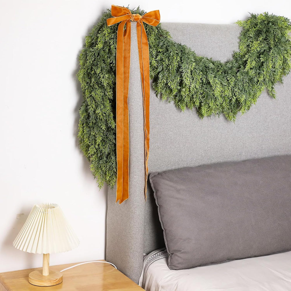 1 Pcs 15ft Christmas Artificial Cedar Garland Realistic