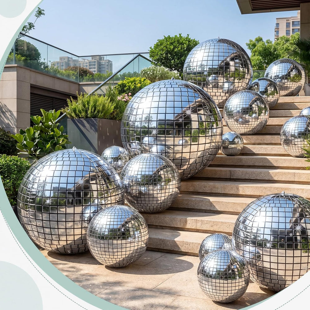24 Pcs Giant Metallic Party Balloons, Assorted Size,Silver2