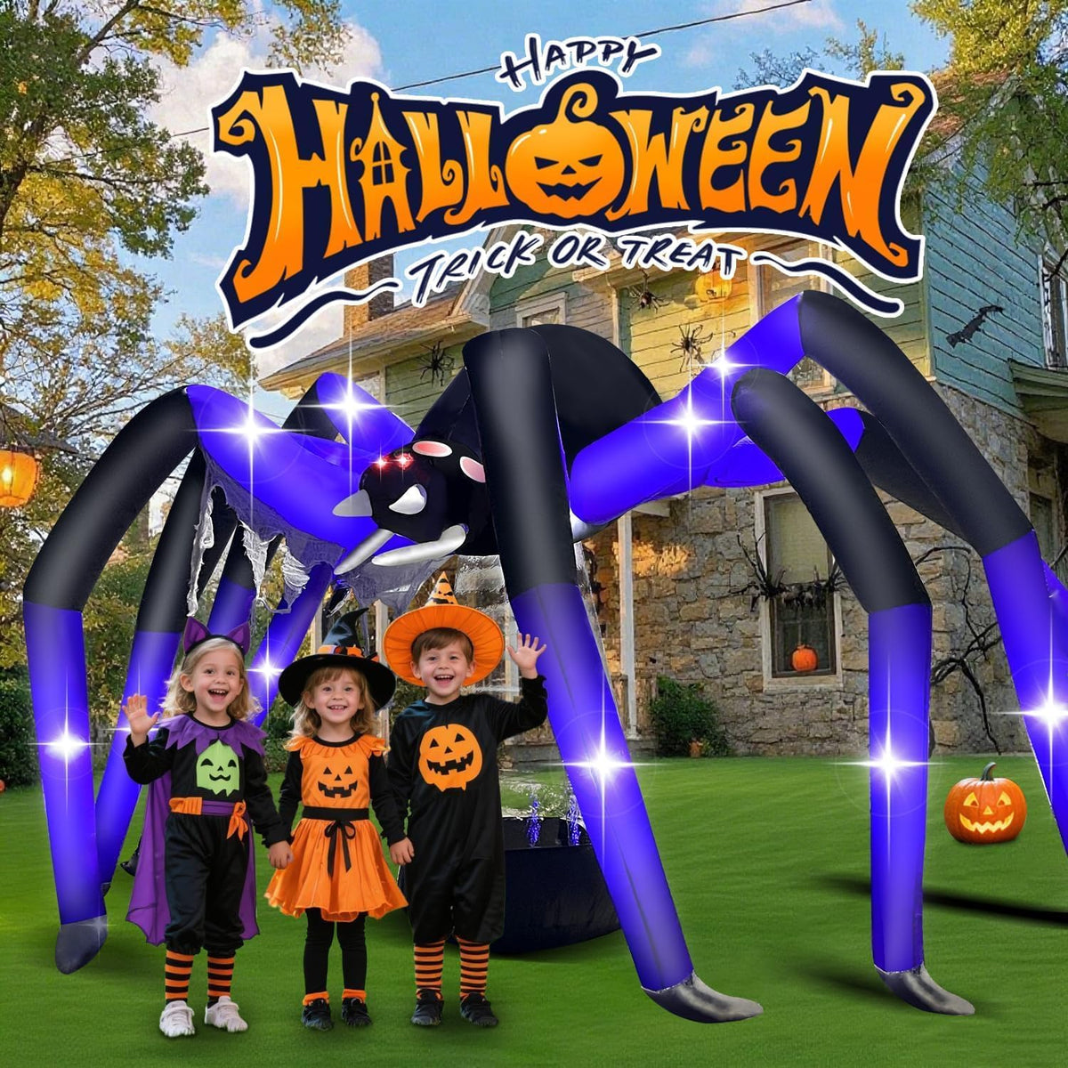 9ft giant outdoor halloween inflatables decorations spider blow on a desk or shelf