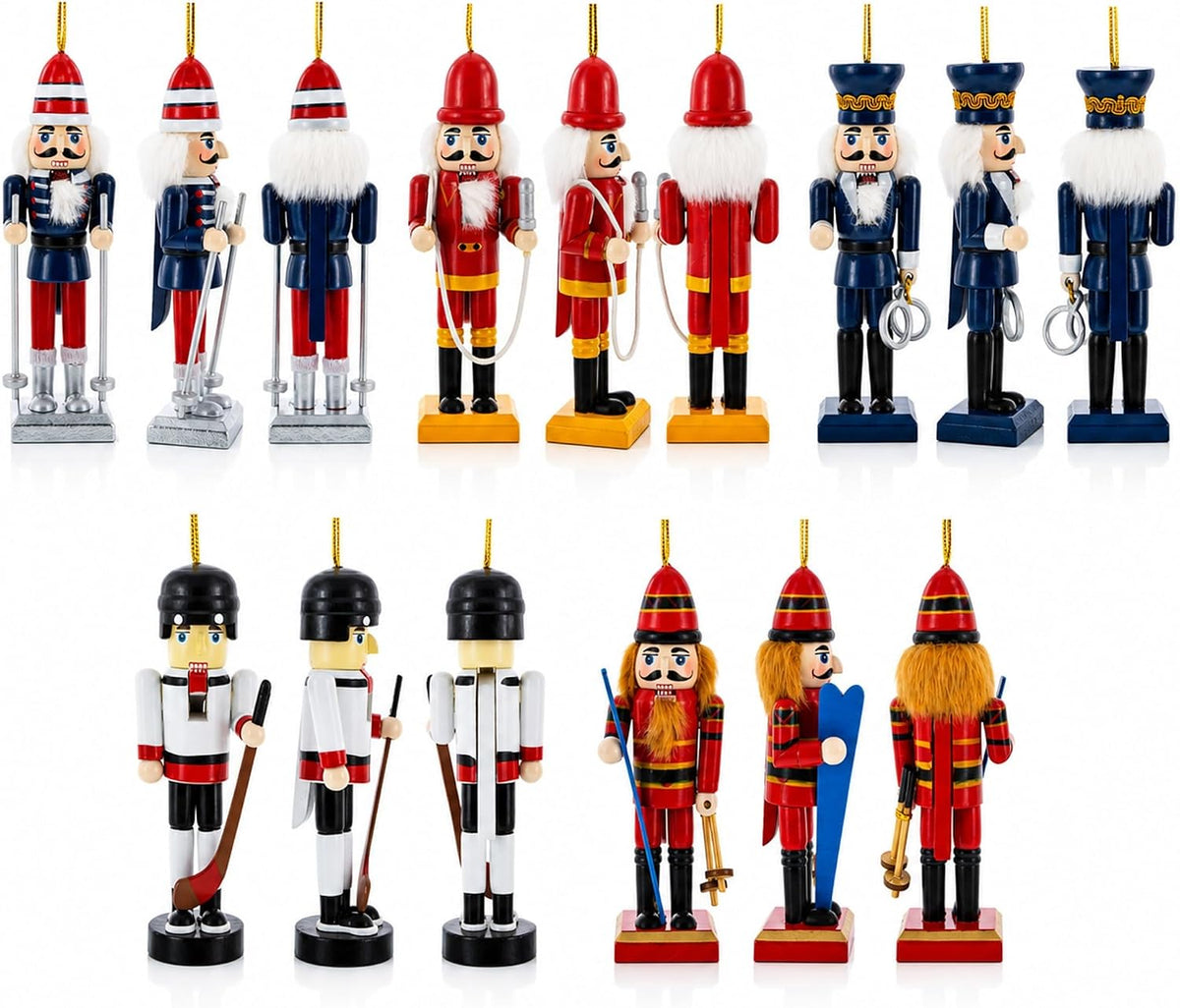 bestpysanky nutcracker ornament set of 5 wooden christmas, side view