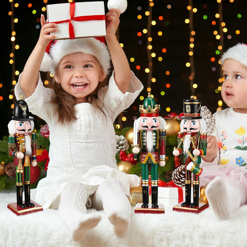 suzile 4 pcs 12 inch christmas nutcracker figures, side view