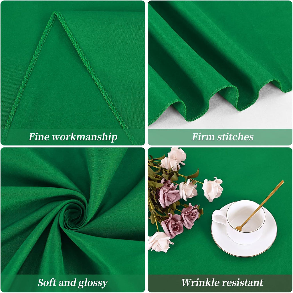 12 Packs 120 Inch Green Round Polyester Tablecloths