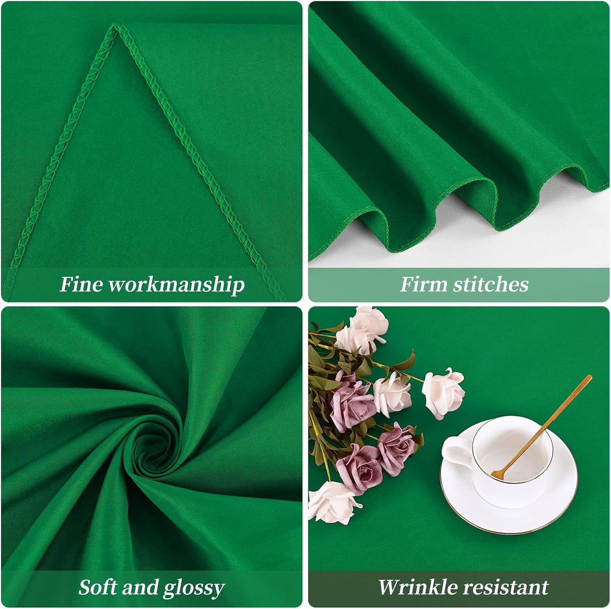12 Packs 120 Inch Green Round Polyester Tablecloths