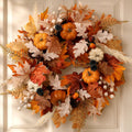 Fall Wreath for Front Door, 22 Inch Woodland Autumn Harvest Wreath