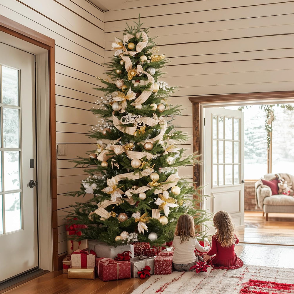 OasisCraft 7.5ft Unlit Aspen Fir Artificial Christmas Tree, Xmas Tree w/1050 ...