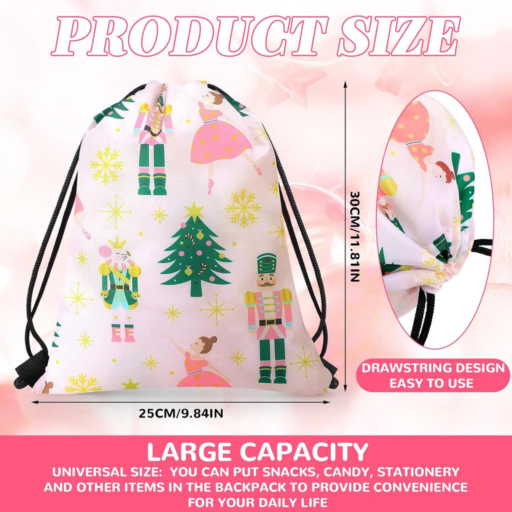 sweetude 24 pcs christmas nutcracker drawstring bags 12, package contents