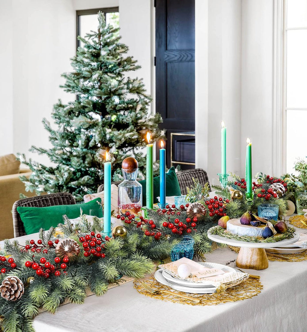 6 Feet Artificial Christmas Pine Garland Clearance, Winter Greenery Garland for Holiday Season Mantel Fireplace Table Runner Centerpiece Décor