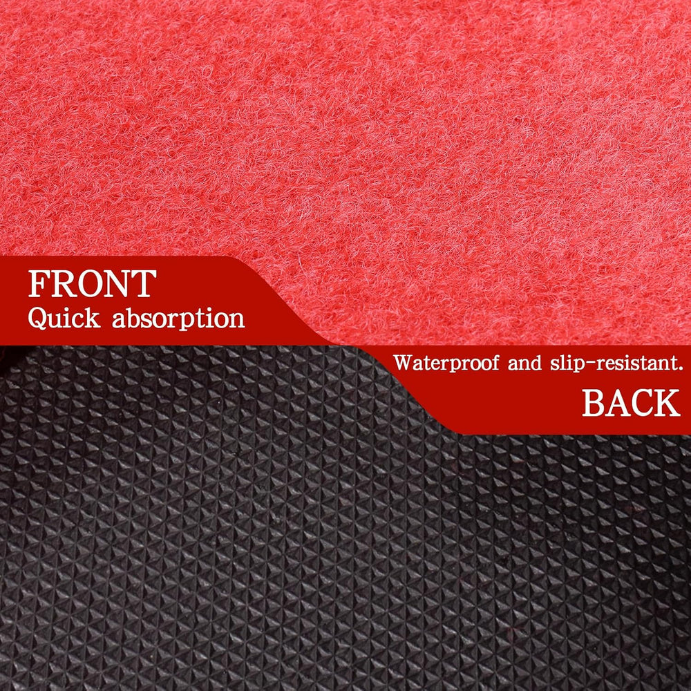 Red Carpet Runner 3x10 Feet, Non-Slip Waterproof Aisle Rug with Rubber Backin...