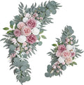 ponatia Small Wedding Arch Flowers (Pack of 2), Artificial Dusty Rose Flowers for Wedding Welcome Signs Decorations and Arch Flower for Wedding Ceremony Reception (Dusty Rose & Blush)