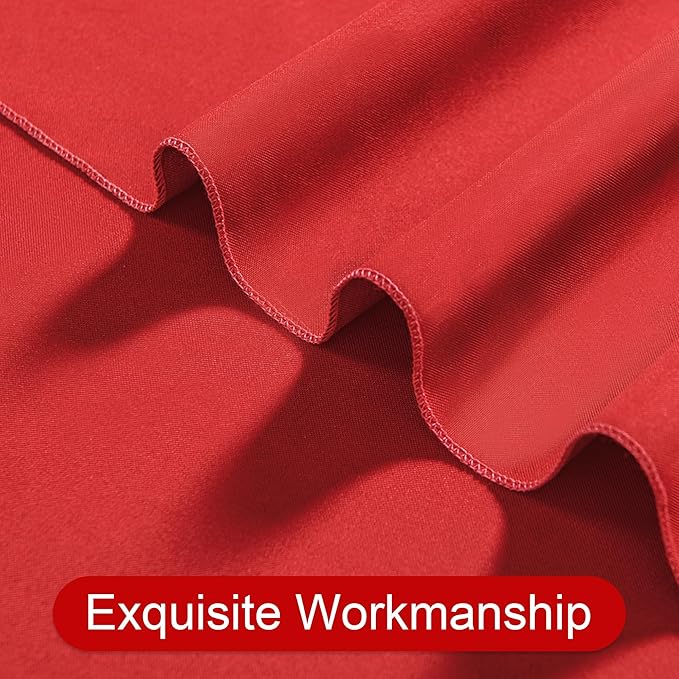 DWCN 10x10 FT Red Backdrop Curtains for Parties, Background Curtains Photography Backdrop Drapes with Rod Pockets for Wedding Decorations Birthday Family Gatherings, 2 Panels 5ft x 10ft