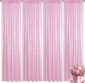 Matte Pink Sequin Backdrop Curtain 4 Pieces 2FTx8FT Glitter Photography Backdrop for Party Wedding Birthday Christmas Decorations
