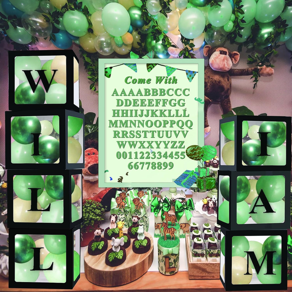 Ledido Transparent Balloon Boxes with 78 Letters Numbers for Custom Name