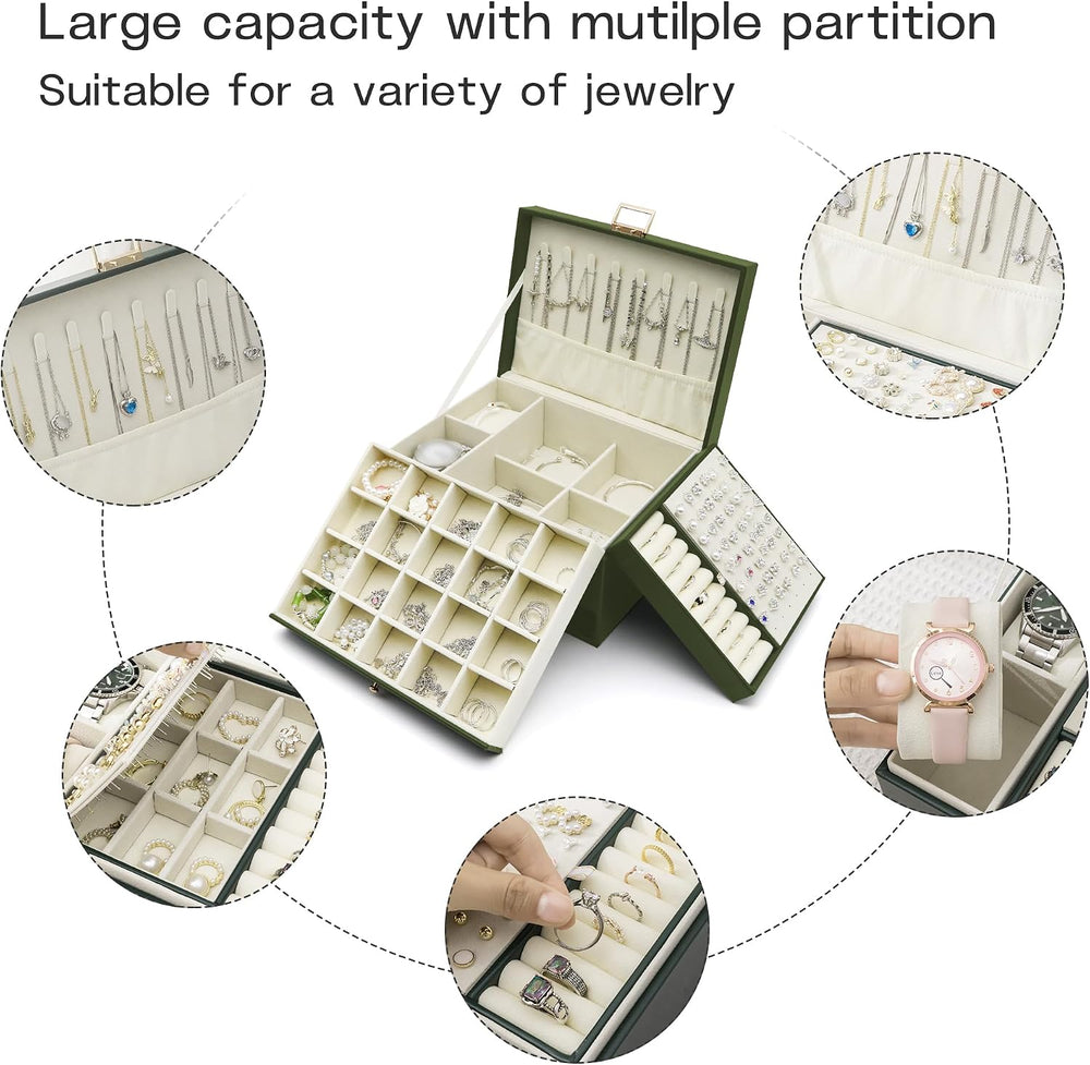 Jewelry Organizer Box, Jewelry Box Organizers for Women Girls, 3 Layers Large...