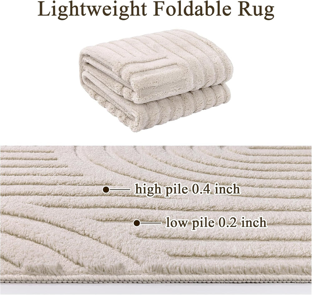 SHACOS Soft Cozy Fluffy Arch Pattern High Low Pile Runner Rugs 2'x6' ...