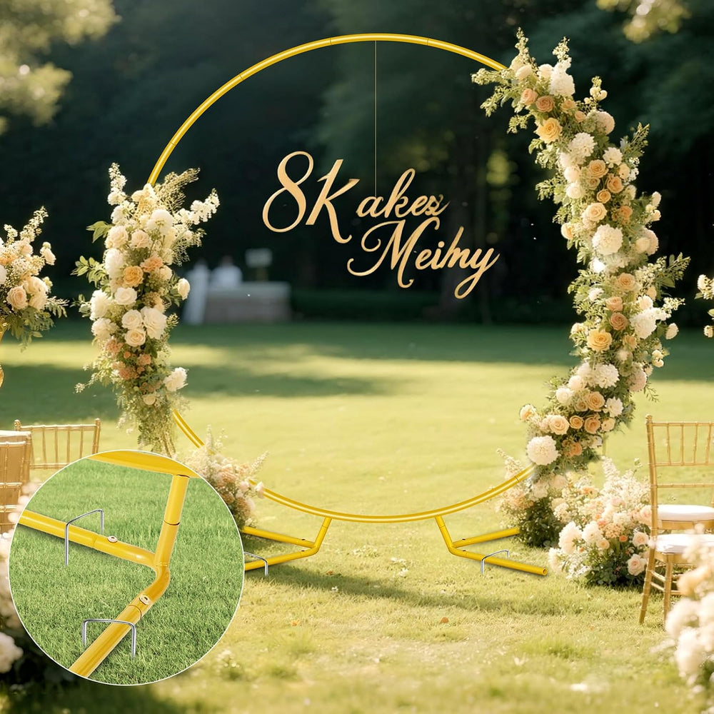 WellSign 7.2FT Circle Wedding Arch Backdrop Stand for Parties