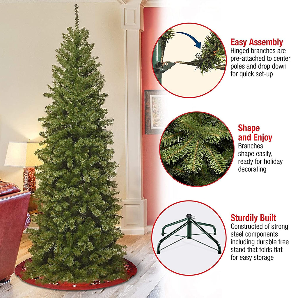 National Tree Company 6.5ft Unlit North Valley Spruce Slim Christmas Tree