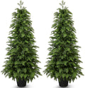 4FT Artificial Cedar Topiary Trees,2 Pack UV Resistant Faux Pine Tree