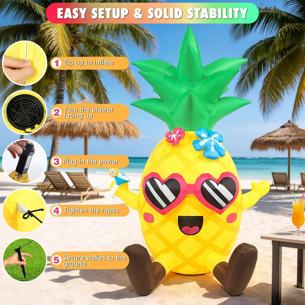 6ft summer inflatables pineapple giant tropical beach hawaiian, package contents
