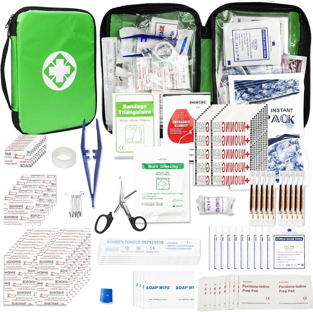 First Aid Kit 300PCS Car Home Camping Essentials Green 1st Aid