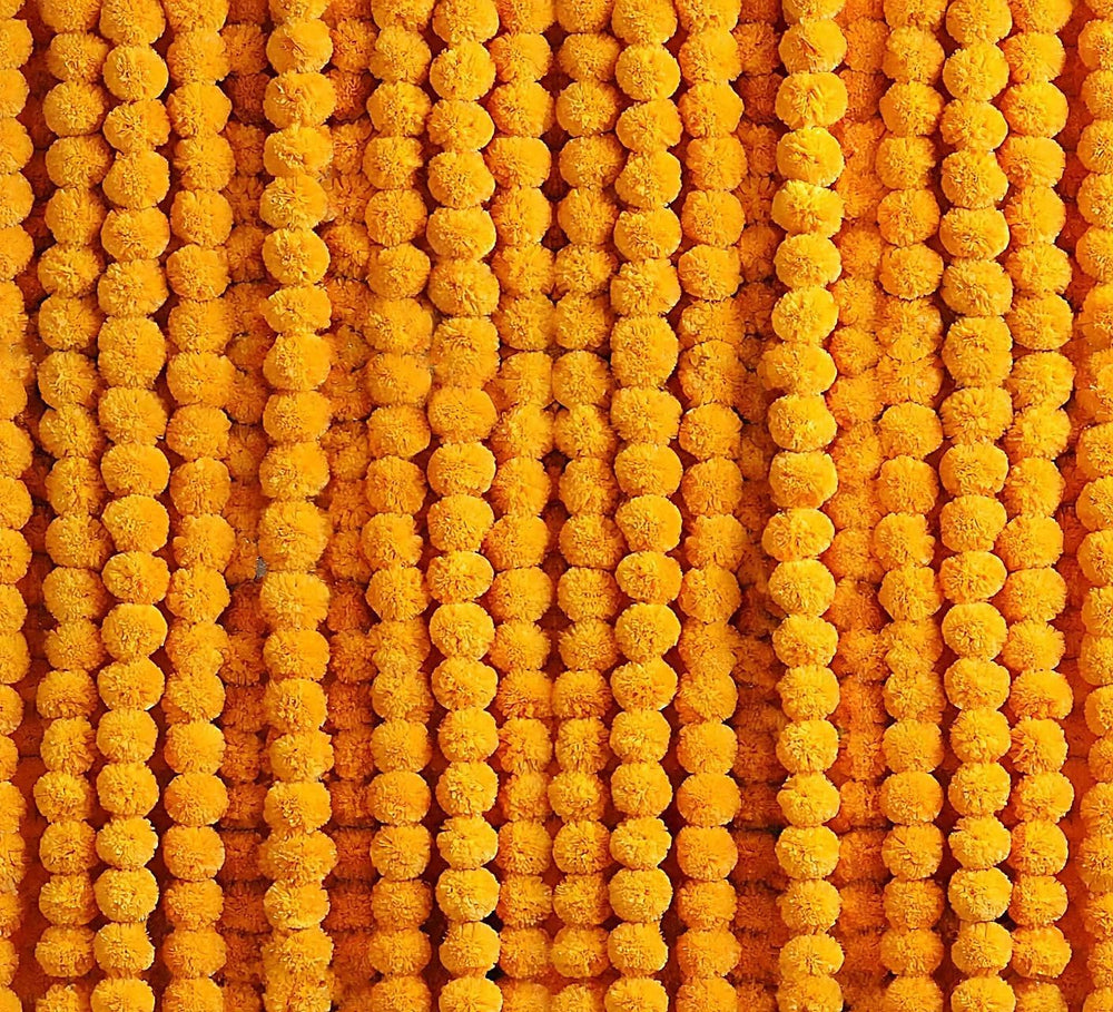 Artificial Marigold Garland For Decoration Ideal For Diwali Set Of 10 pc