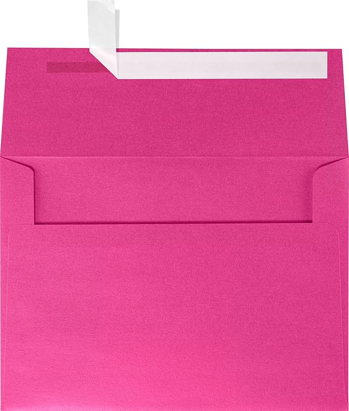 LUXPaper A7 Invitation Envelopes | Peel & Press | 5 1/4" x 7 1/4" | Azalea Metallic | 80lb. Text | 250 Qty
