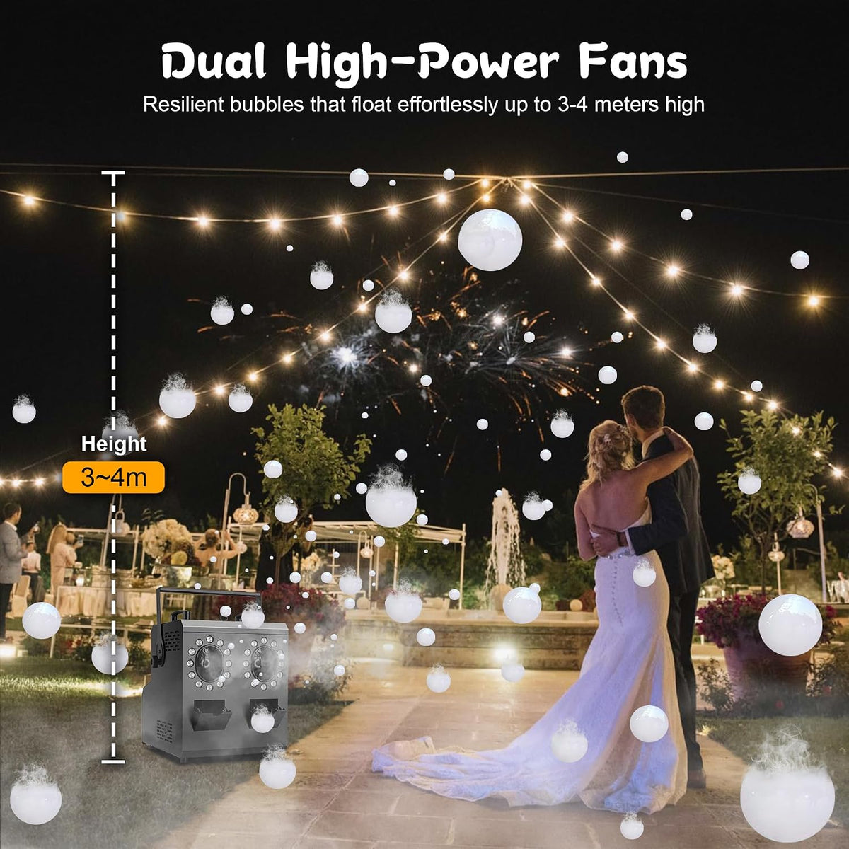 Smoke Bubble Machine 1500W with Fog Filled Bubbles