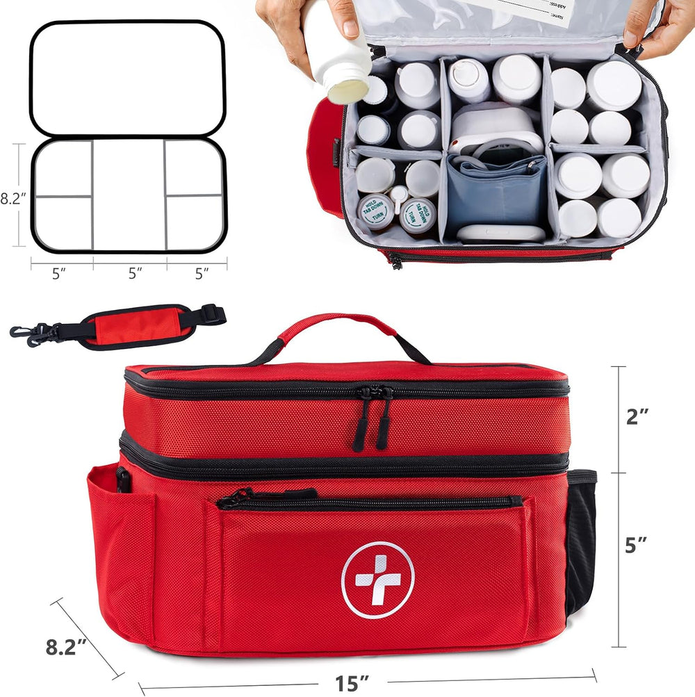 BAGSFY Medicine Bag, Large Medical Bag and First Aid Bag Empty for Travel
