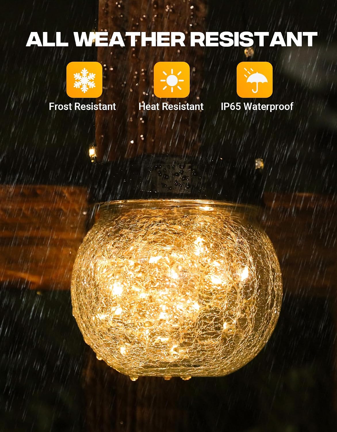 solar lanterns solar lights outdoor waterproof 6-pack, solar, side view