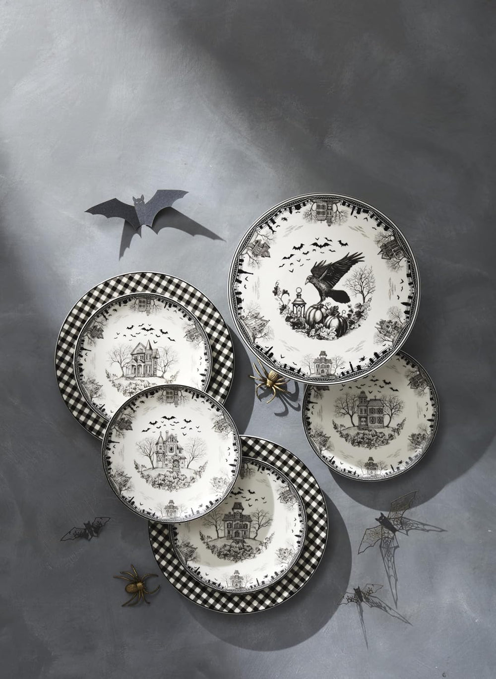 Lenox Haunted Village Accent Plates, Set Of 4, Assorted, Service For 4