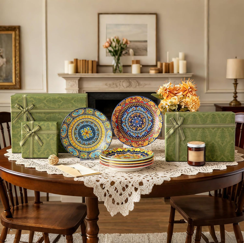 vancasso Colorful Dessert Plates Set of 6, 8.5 Inch Ceramic Salad Plates