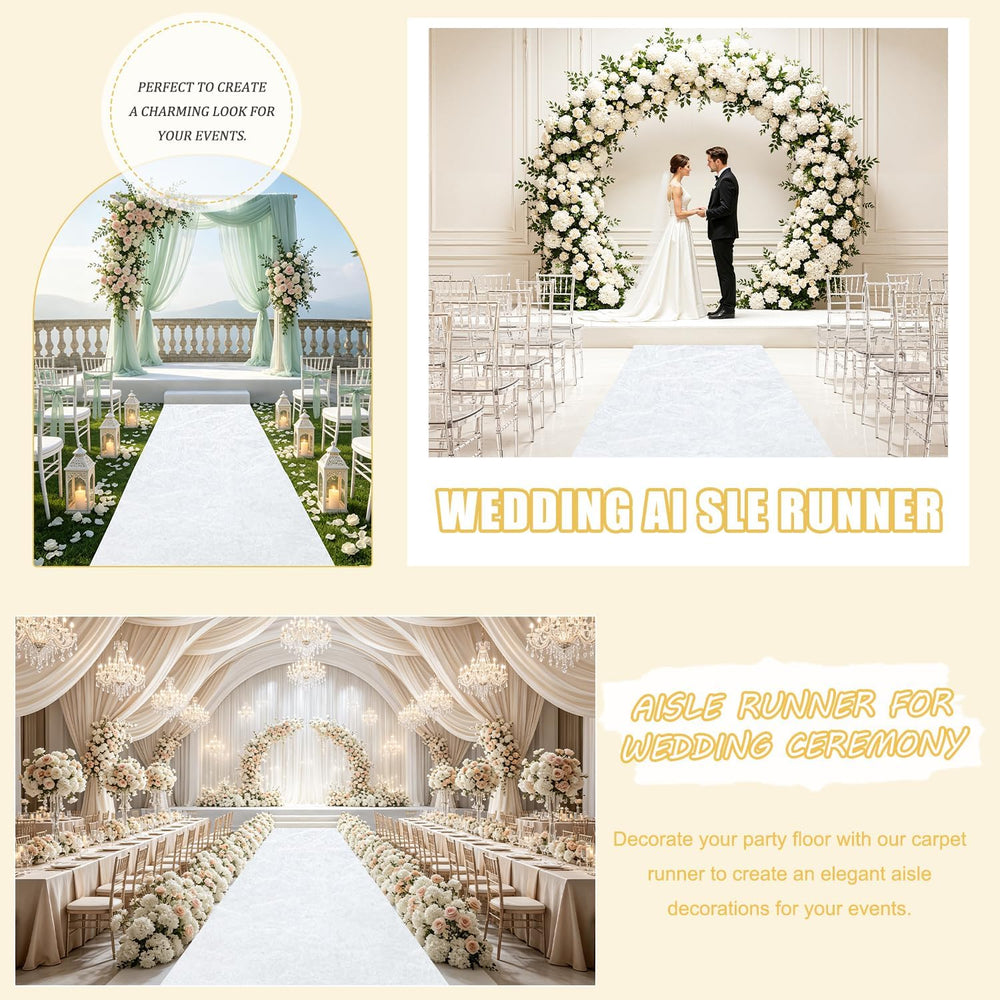 FUHSY White Aisle Runner Outdoor Aisle Runners for Weddings for Indoor Weddin...