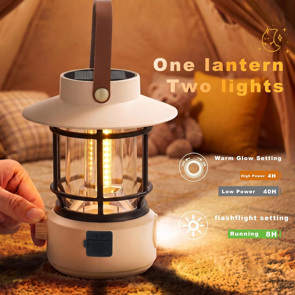 Solar Lanterns Outdoor Waterproof for Outages,Rechargeable Camping Lights