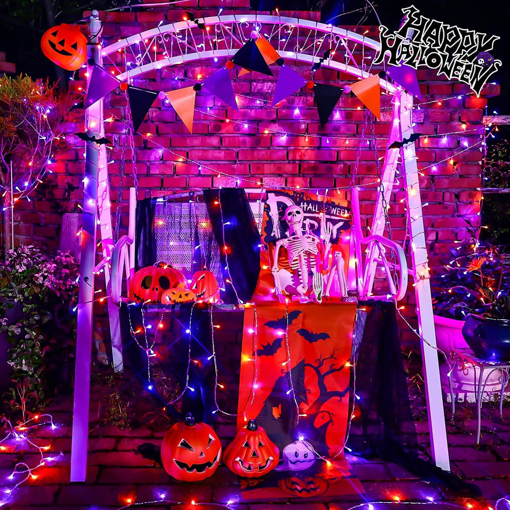 YEGUO 165ft 500 LED Halloween Lights Outdoor Waterproof, Clear Wire Christmas...
