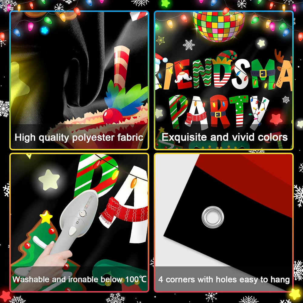 Friendsmas Banner Christmas Backdrop Friendsmas Party Decorations