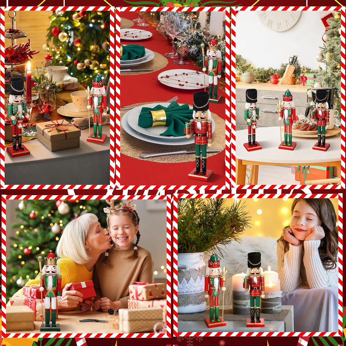 suzile 4 pcs 12 inch christmas wooden nutcracker showing dimensions