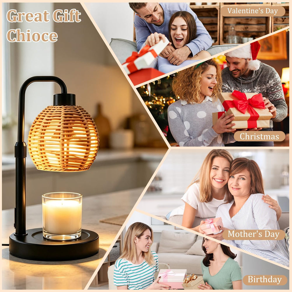Candle Warmer Lamp with Timer,Dimmable Adjustable Height