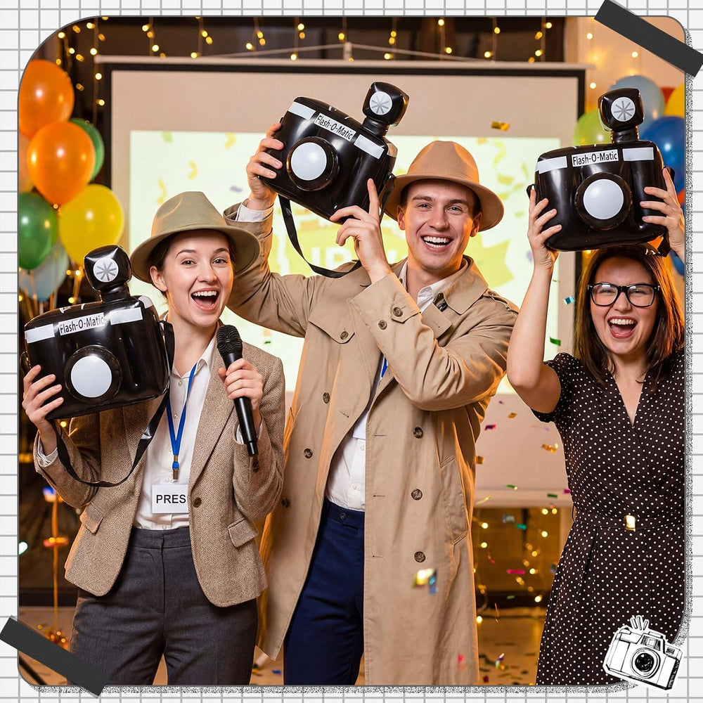 3 Pcs Inflatable Camera Prop, Black and White Fake Camera