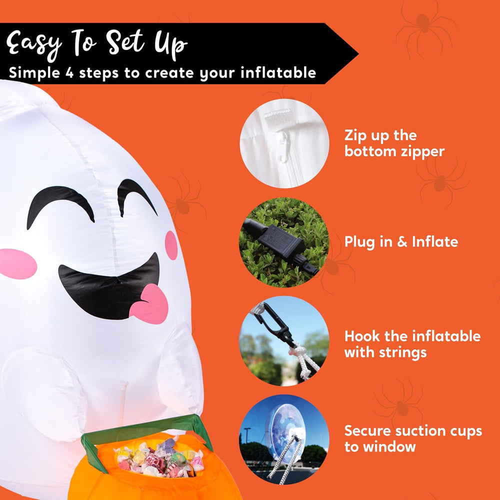 Joiedomi 4.5 ft Tall Halloween Inflatable Outdoor Decorations, Blow Up Hallow...