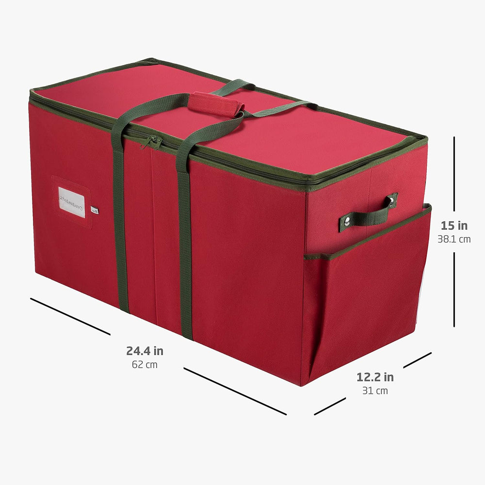 ZOBER Large Christmas Ornament Storage Box - Stores 80 3" Ornaments, Wit...