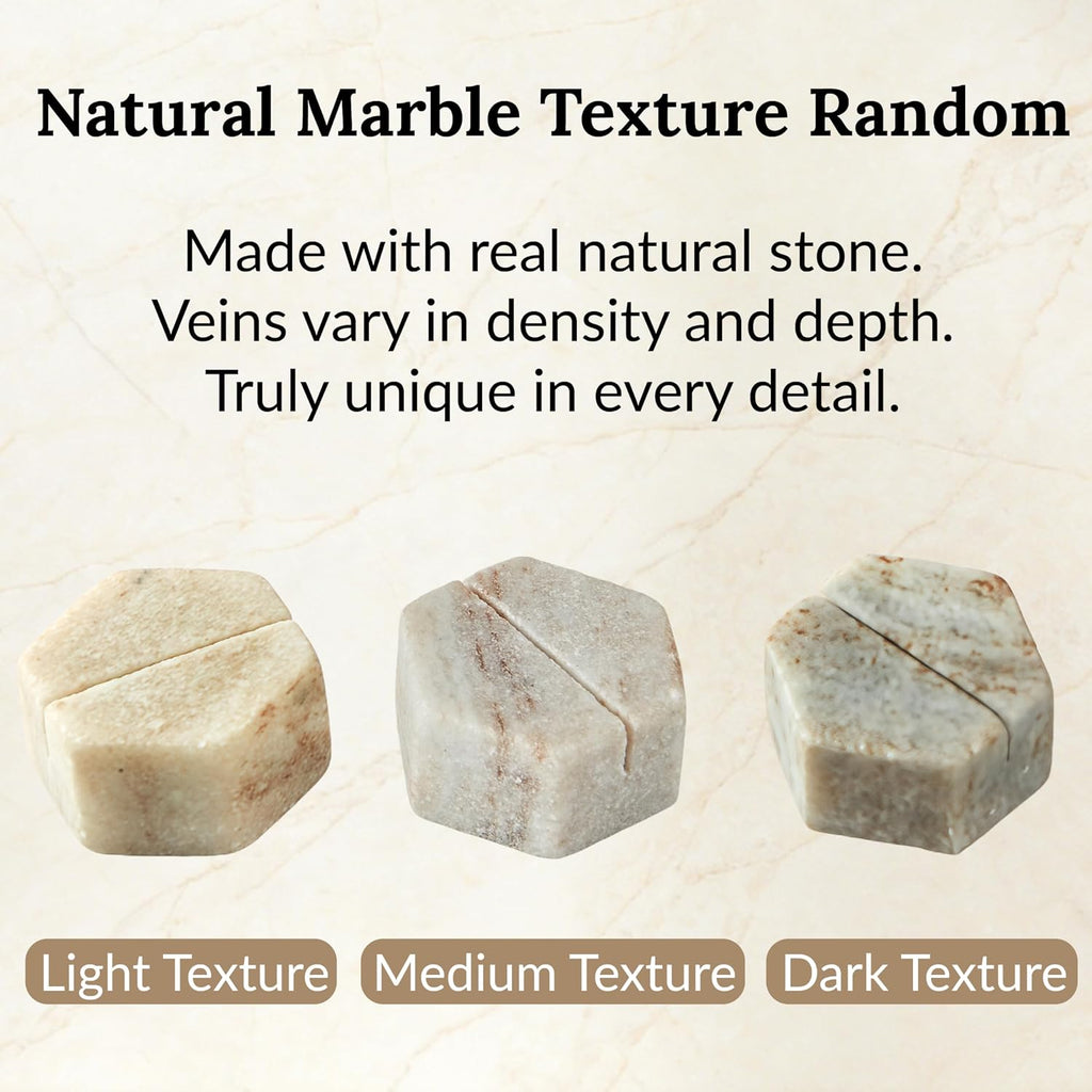 marble hexagon place card holders, unique design handmade, view 12