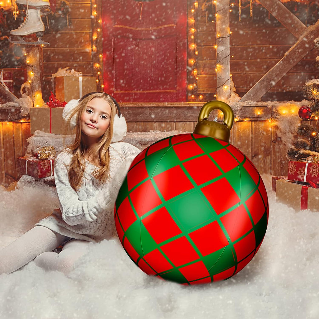 jetec 4 pcs giant inflatable christmas ball, cute, side view